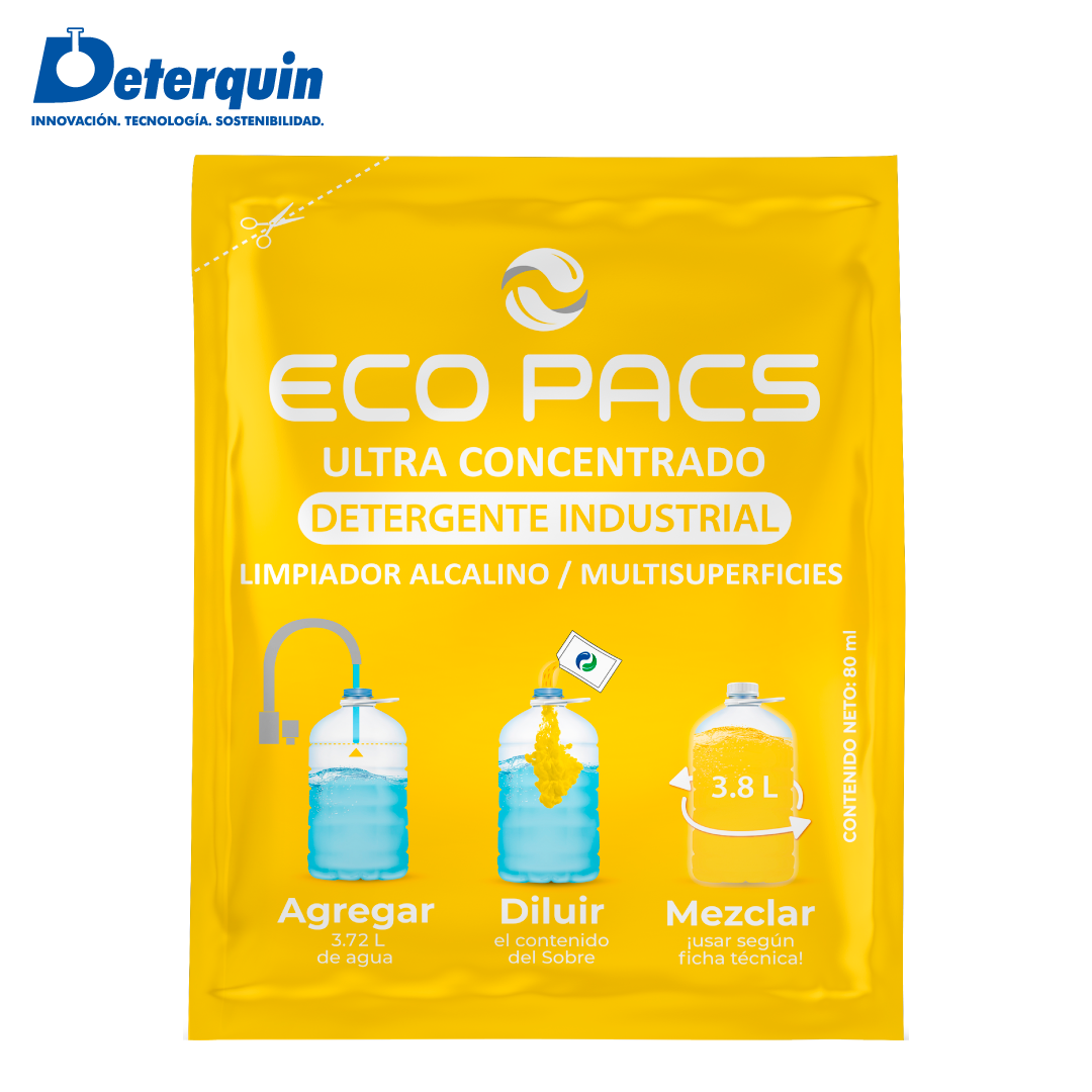 Deterquin Eco Pacs Detergente Industrial 80 ml