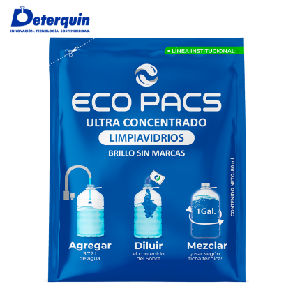 Deterquin Eco Pacs Limpiavidrios Industrial 80 ml
